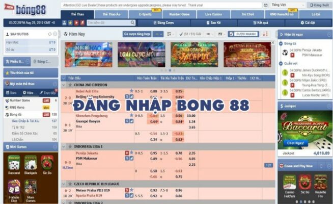 Đăng ký tài khoản Bóng88 hình thức cá cược trả trước